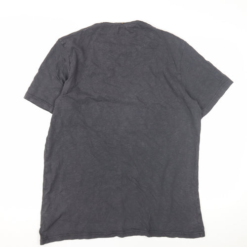 Pretty Green Men's Black Graphic Tee Size L - Stylish Cotton