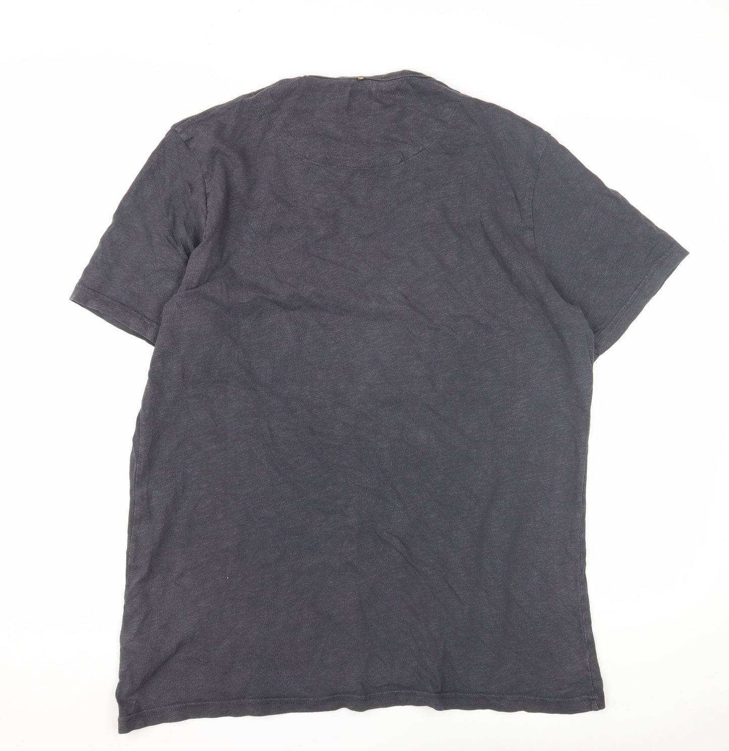 Pretty Green Men's Black Graphic Tee Size L - Stylish Cotton