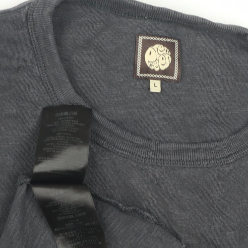 Pretty Green Men's Black Graphic Tee Size L - Stylish Cotton
