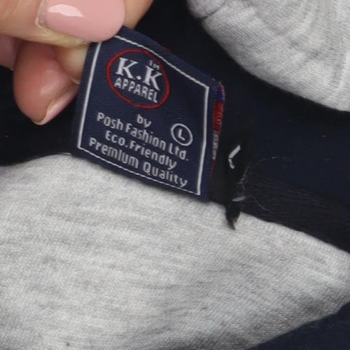 K.K Apparel Men's Grey London Hoodie, L, Pullover