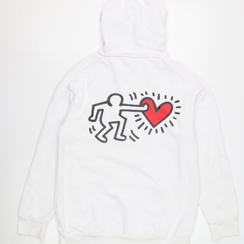 Keith Haring Unisex Kids White Pullover Hoodie 14-15 Years
