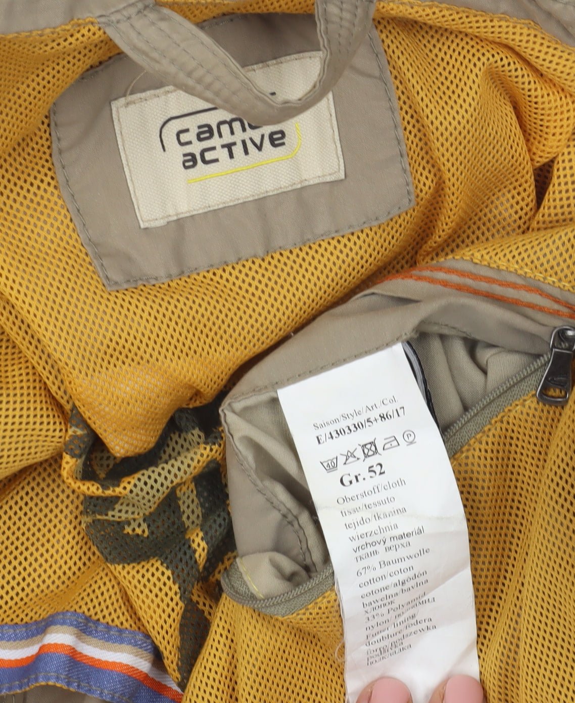 Camo Active Men's Beige Basic Jacket Size 52