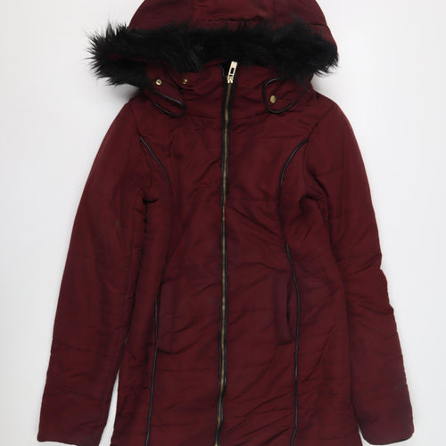 Brave Soul Women's Red Puffer Jacket Size 10