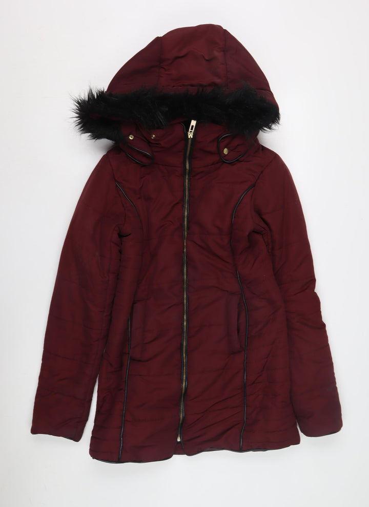 Brave Soul Women's Red Puffer Jacket Size 10