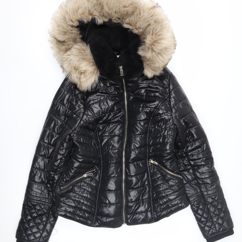 River Island Women’s Black Puffer Jacket Size 14