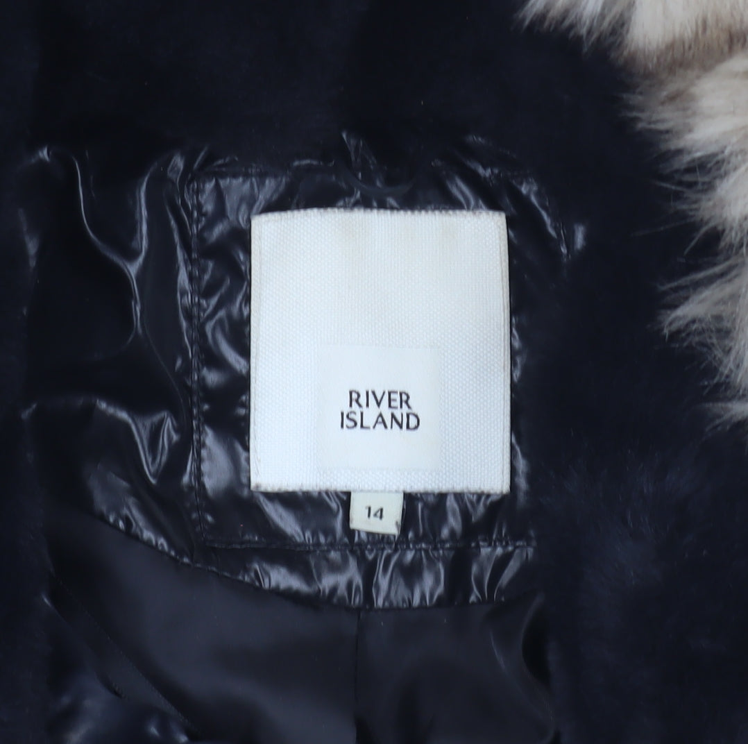 River Island Women’s Black Puffer Jacket Size 14