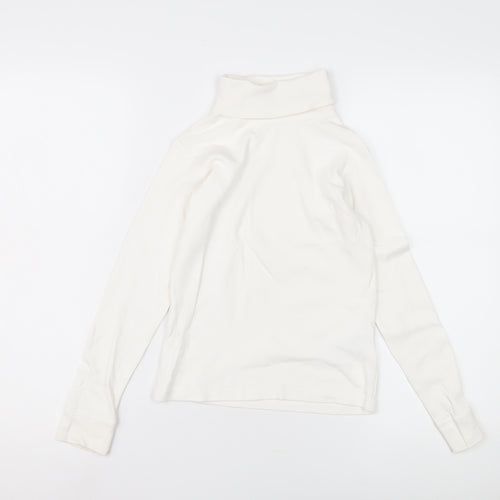 Mountain Warehouse Girls White Cotton Roll Neck T-Shirt 10 Years