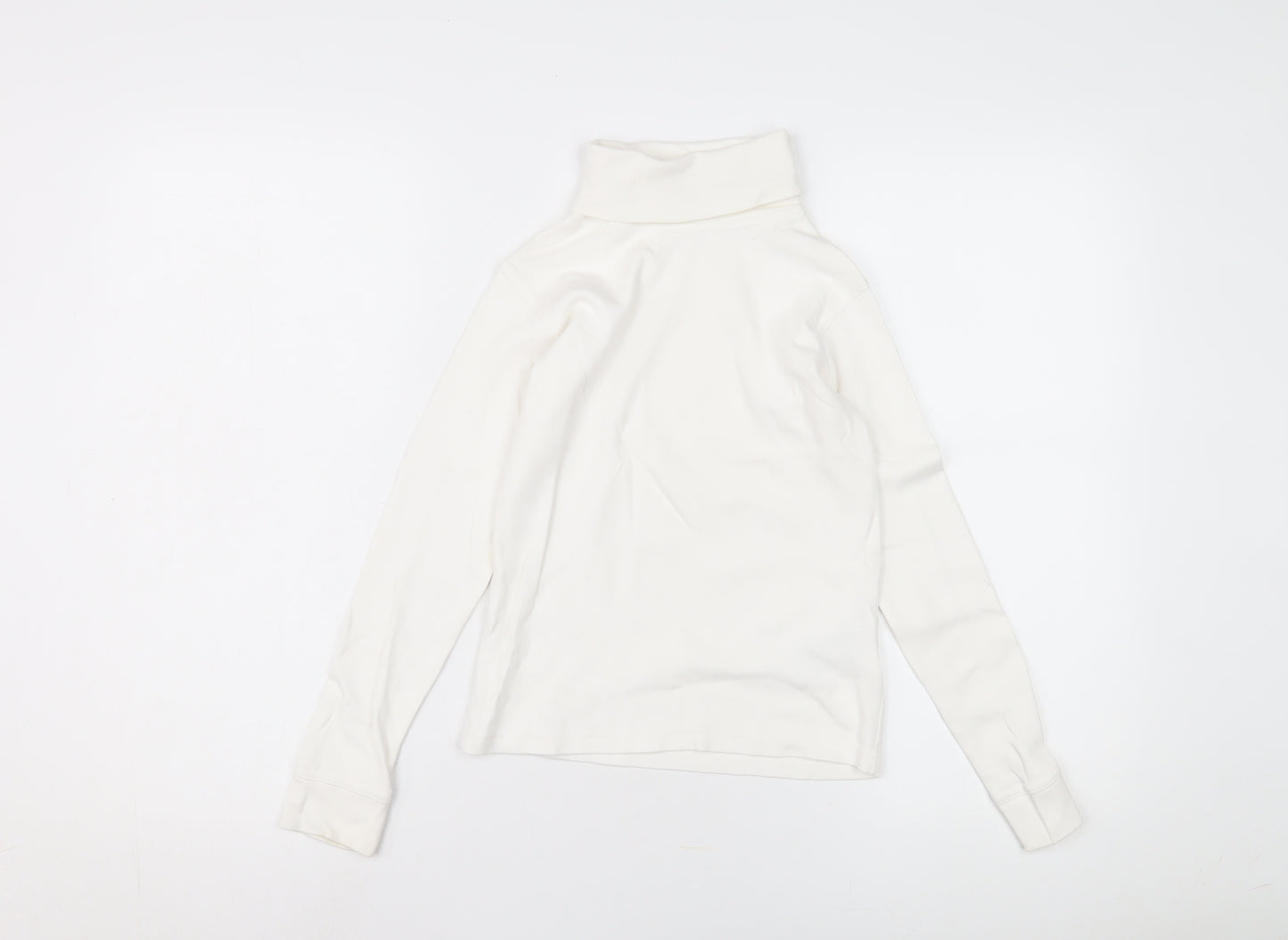 Mountain Warehouse Girls White Cotton Roll Neck T-Shirt 10 Years