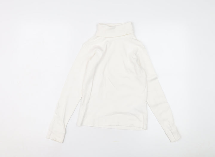 Mountain Warehouse Girls White Cotton Roll Neck T-Shirt 10 Years