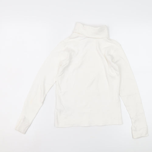 Mountain Warehouse Girls White Cotton Roll Neck T-Shirt 10 Years