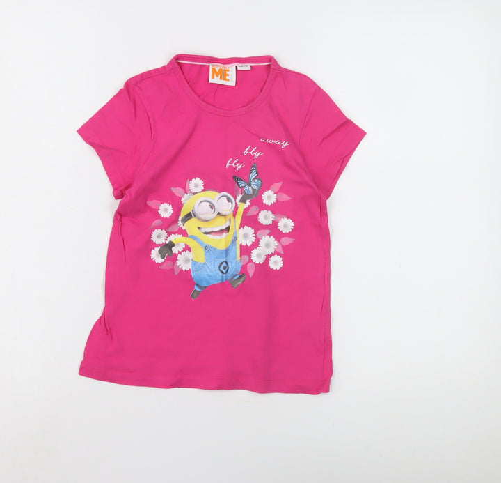 Despicable Me Girls Pink Minions T-Shirt 5-6 Years