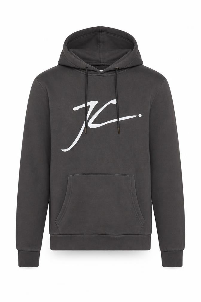 Front view of Jameson Carter Men's Grey Pullover Hoodie, size S