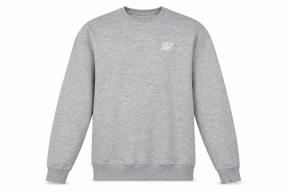 Front view of SikSilk Men's Grey Pullover Sweatshirt XS