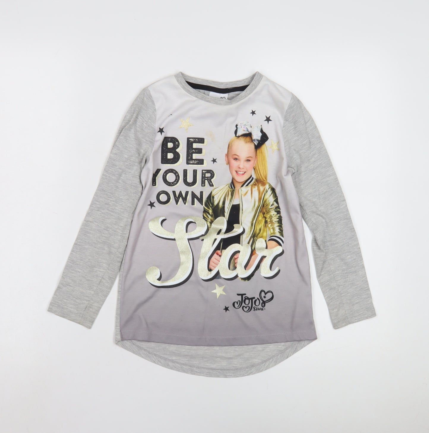 George Girls Grey JoJo Siwa Graphic Long Sleeve T-Shirt 6-7 Years