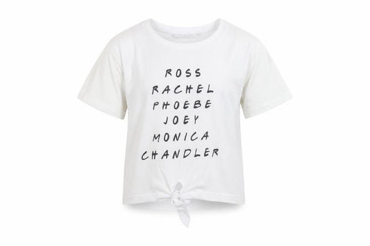 Front view of Friends Kids White Graphic T-Shirt unisex 10-11 years casual