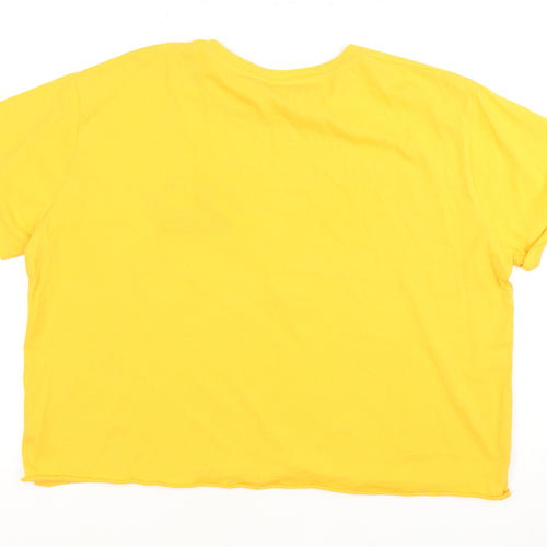 Disney Yellow Cartoon T-Shirt, L, Casual Summer Style