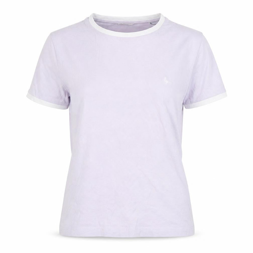 Front view of Jack Wills Women's Purple Ringer T-Shirt, size 10