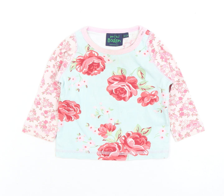 Mini Boden Unisex Baby Floral Long Sleeve Top 6-9 Months
