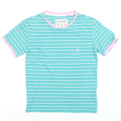 Jack Wills Women's Blue Striped T-Shirt Size 6