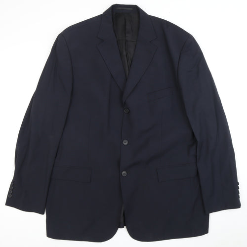 Moss Men’s Blue Wool Suit Jacket, Size 46R Formal Wear