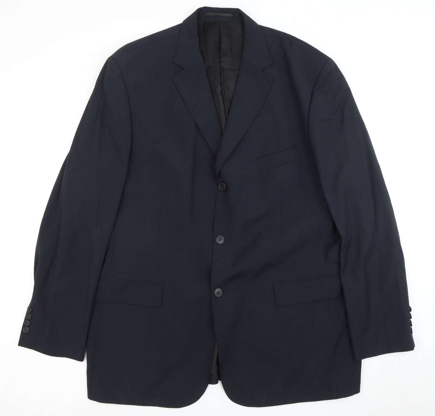 Moss Men’s Blue Wool Suit Jacket, Size 46R Formal Wear