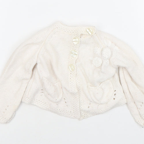 Mayern Unisex Ivory Cardigan 6-9M with Button Closure