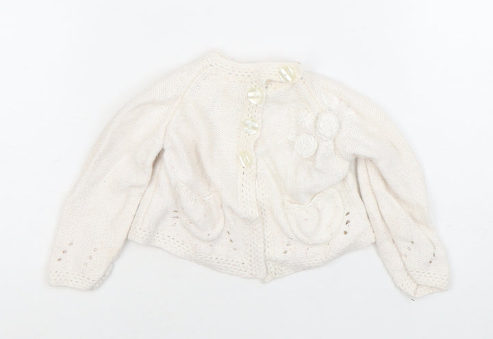 Mayern Unisex Ivory Cardigan 6-9M with Button Closure