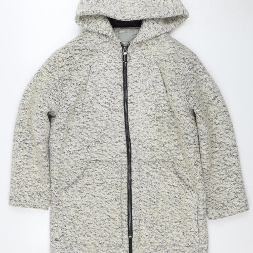 ASOS Women's Grey Hooded Long Sleeve Jacket Size 8