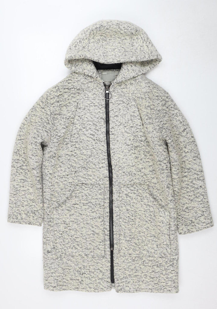 ASOS Women's Grey Hooded Long Sleeve Jacket Size 8