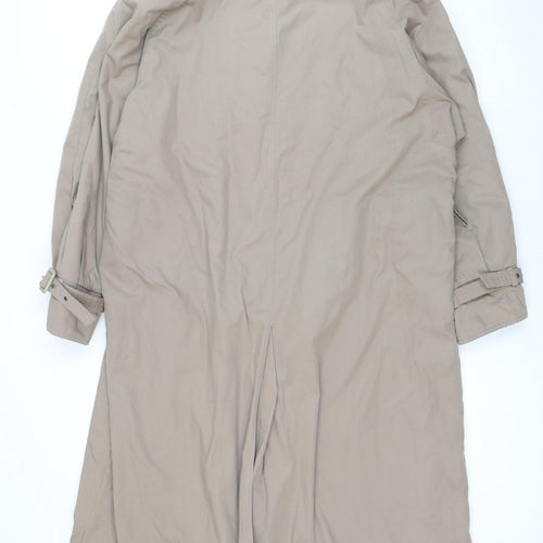 C&A Women's Beige Long Coat, Size 16, Buckle Detail