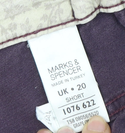 Marks and Spencer Women's Purple Relaxed Straight Jeans Size 20