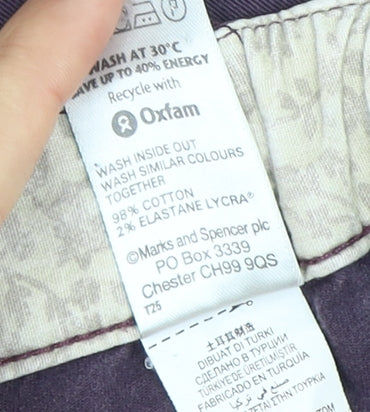 Marks and Spencer Women's Purple Relaxed Straight Jeans Size 20