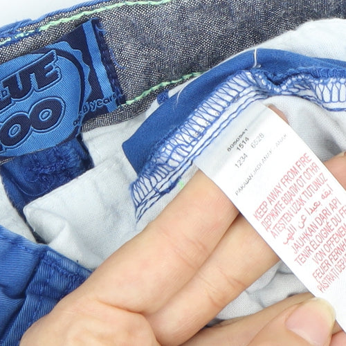 Blue Zoo Boys Blue Cotton Shorts Age 8 Excellent Condition