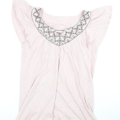 Rocha.John Rocha Women's Pink Embroidered Blouse, Size 14