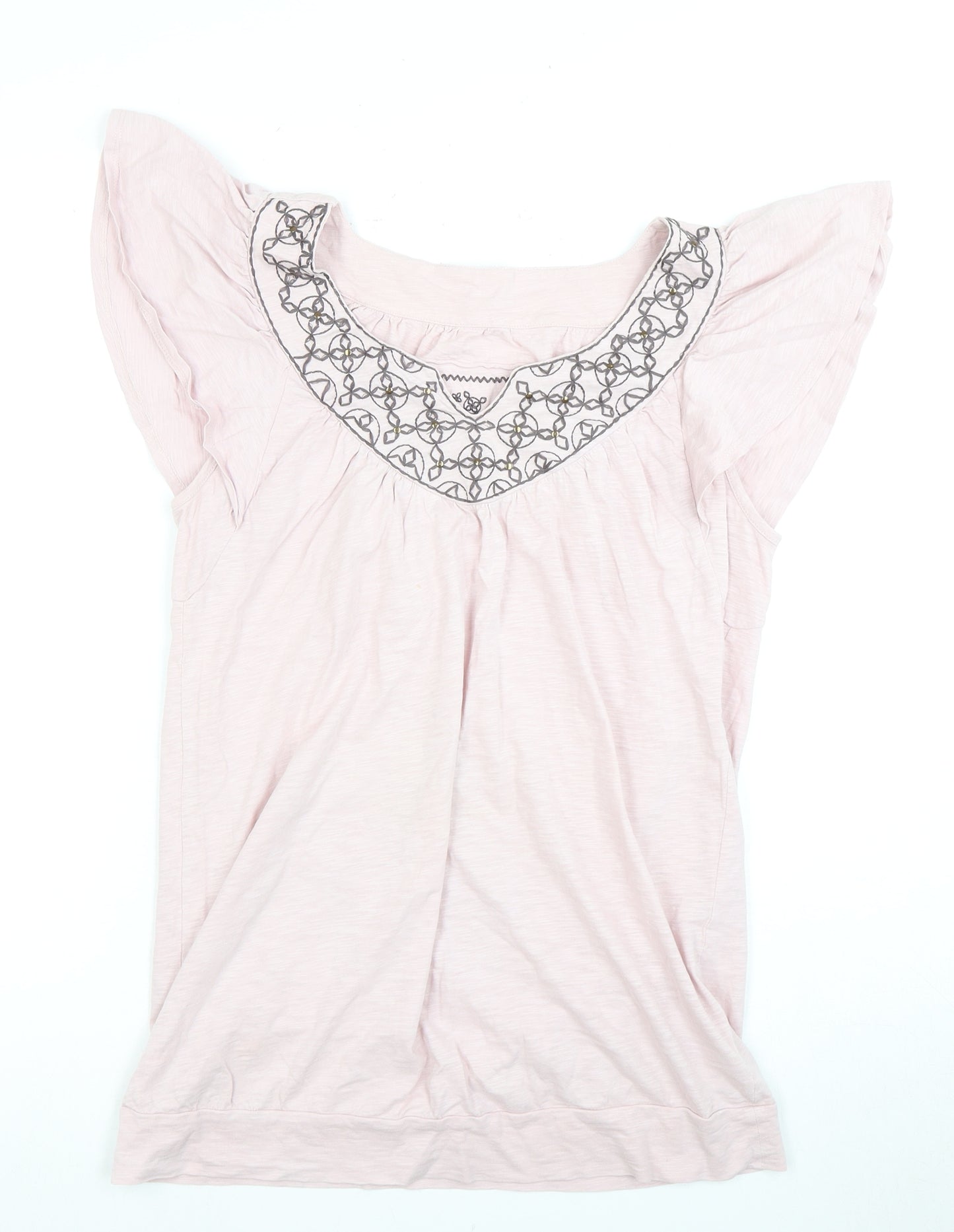 Rocha.John Rocha Women's Pink Embroidered Blouse, Size 14
