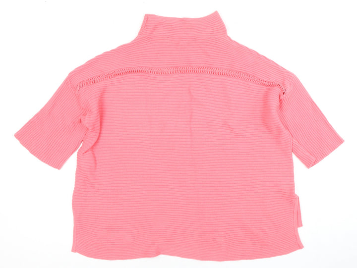 French Connection Pink Women's High Neck Knit Top