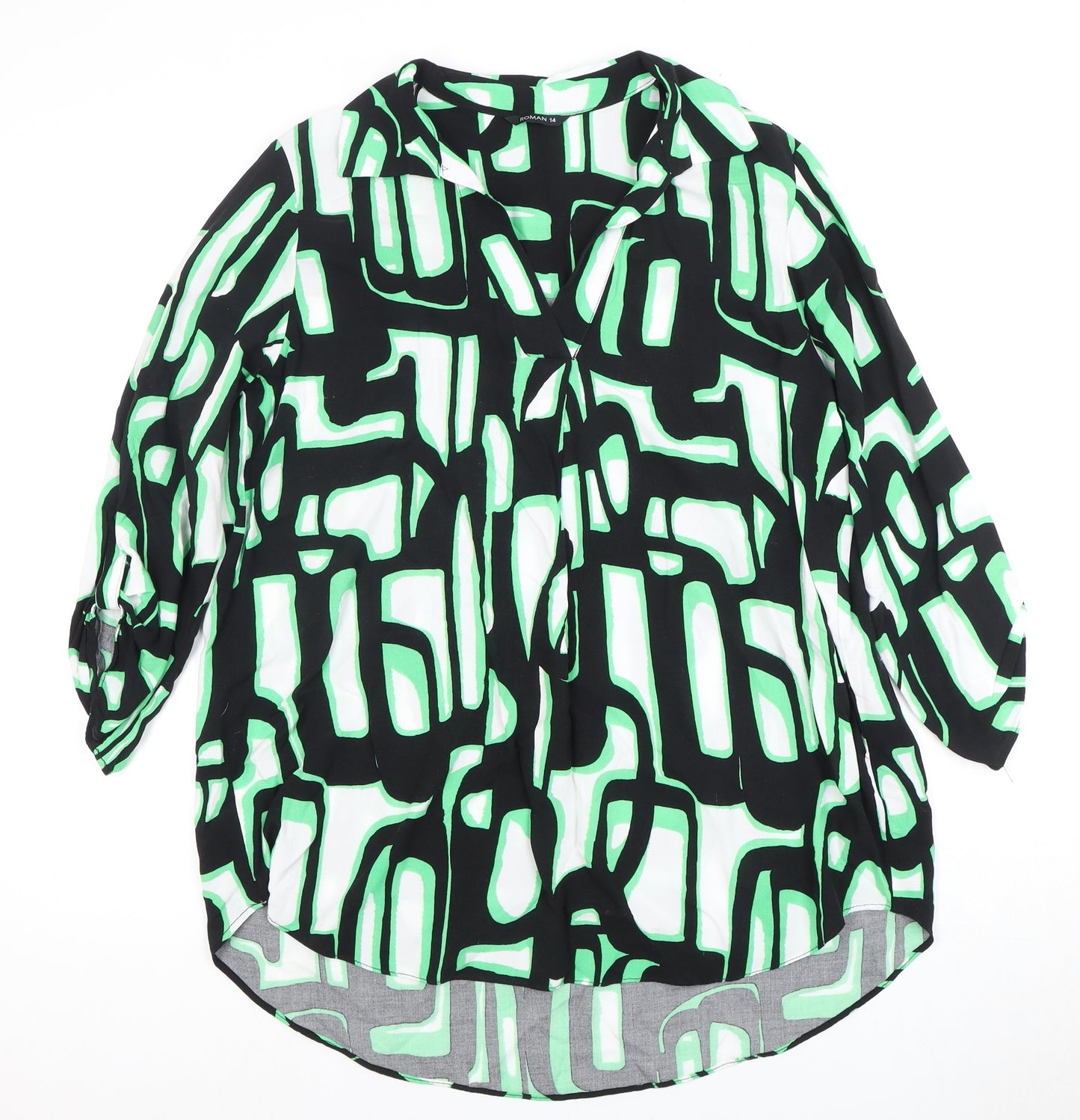 Roman Women's Multicoloured Geometric Blouse Size 14