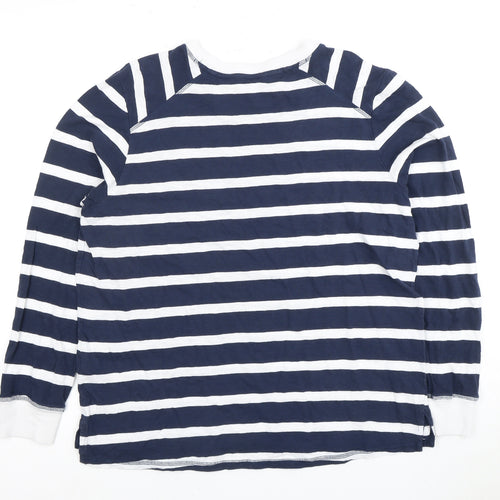 Marks and Spencer Women's Blue Striped T-Shirt Size 10