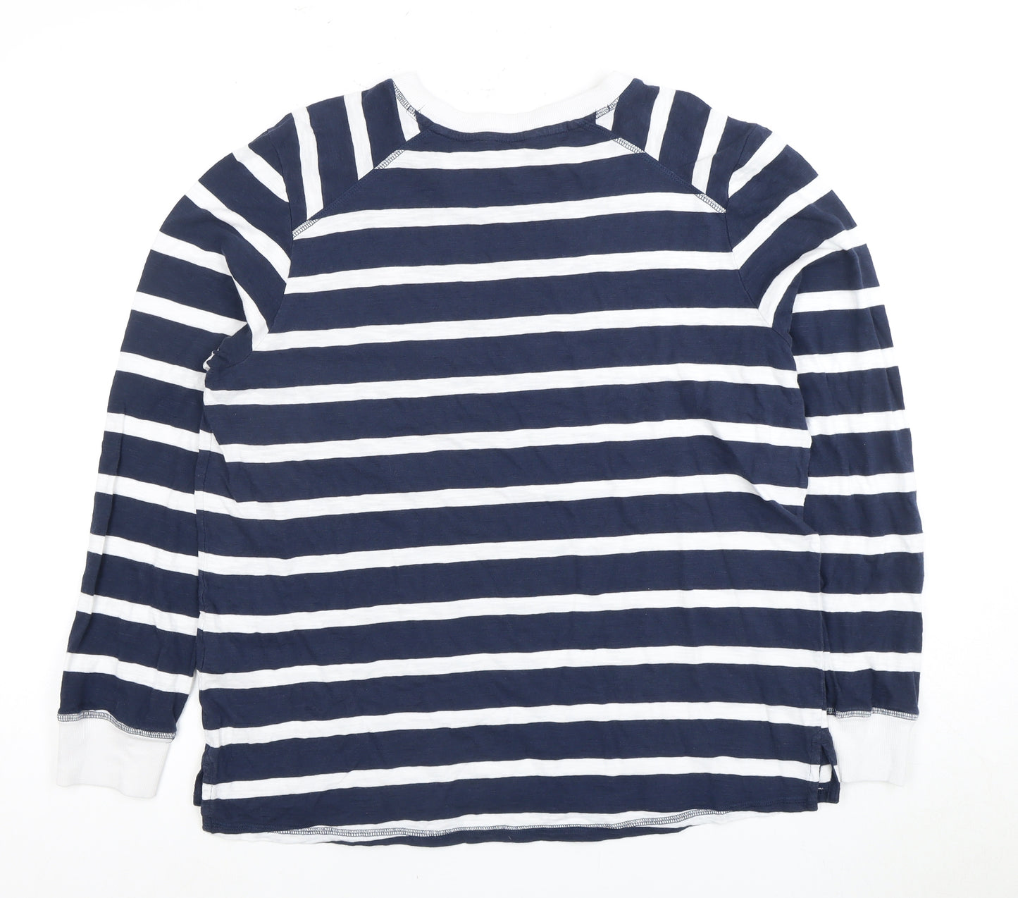 Marks and Spencer Women's Blue Striped T-Shirt Size 10