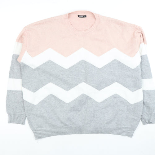 Roman Women's Pink Geometric Pullover Jumper Size 14