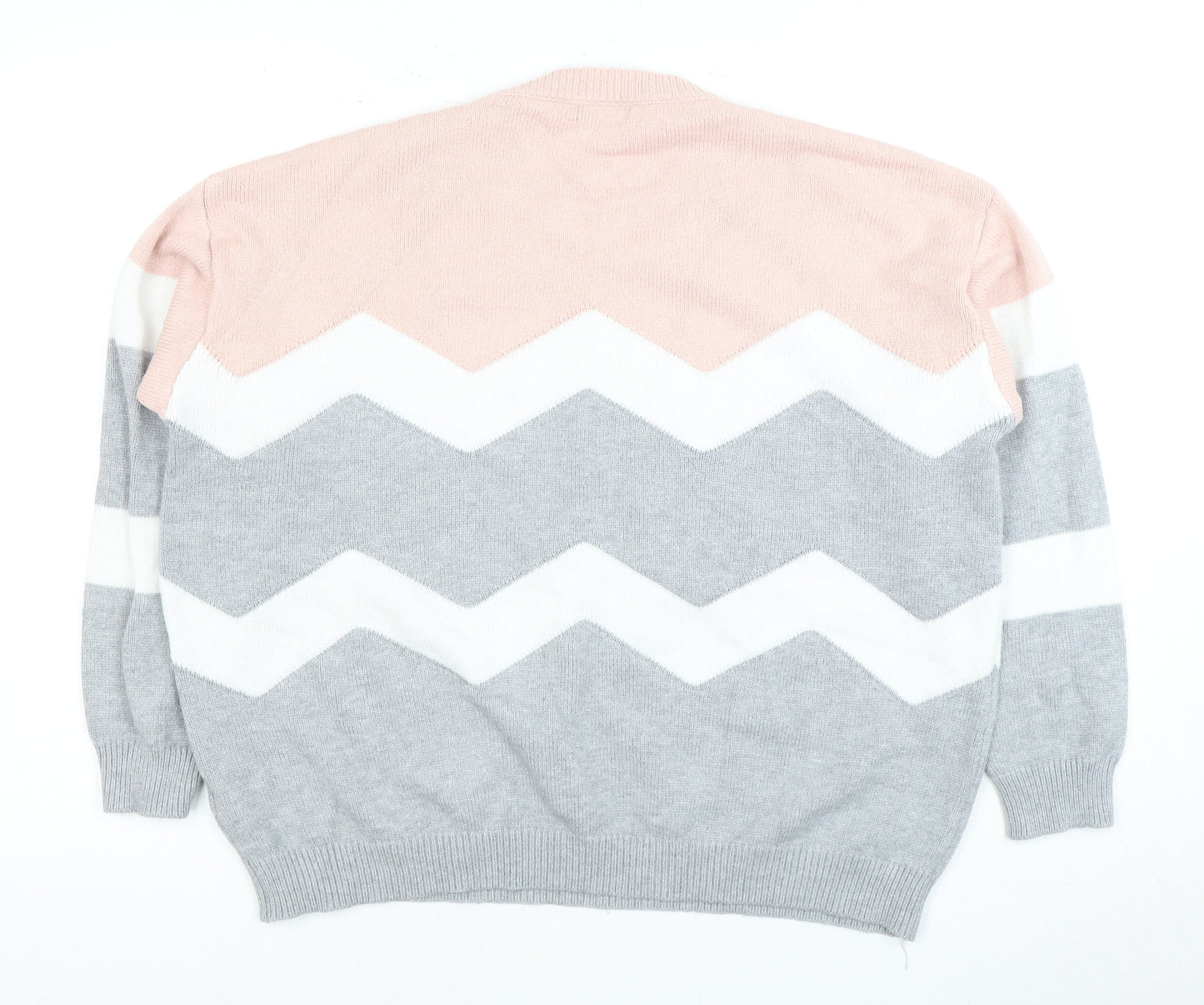 Roman Women's Pink Geometric Pullover Jumper Size 14