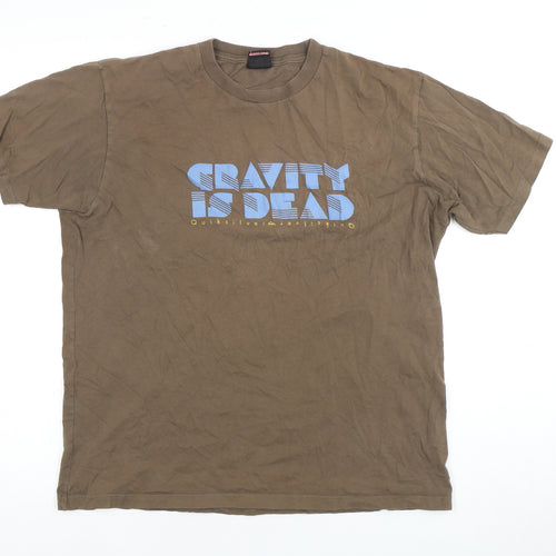 Quiksilver Men's Brown Graphic Print T-Shirt, L
