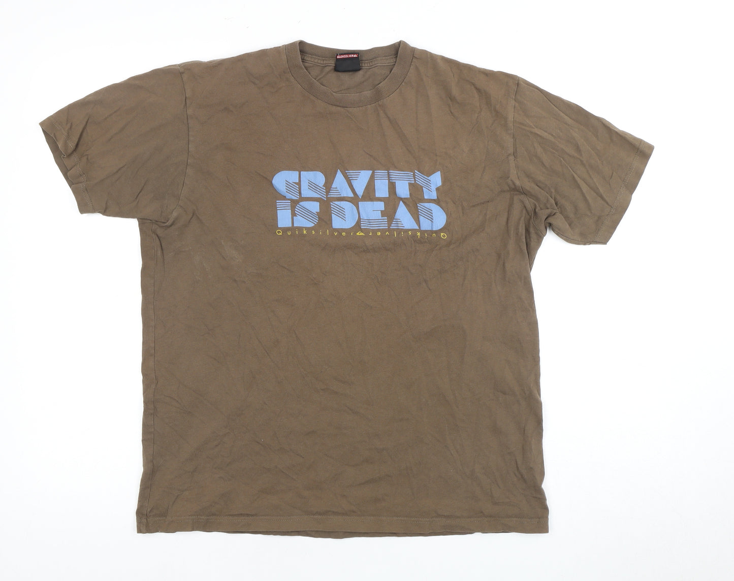 Quiksilver Men's Brown Graphic Print T-Shirt, L