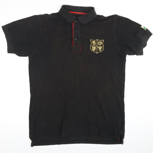 Men's Black Polo Shirt - Short Sleeve, Size S