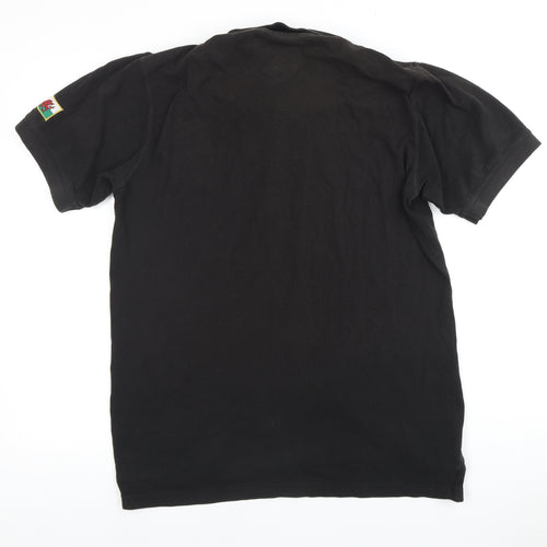 Men's Black Polo Shirt - Short Sleeve, Size S