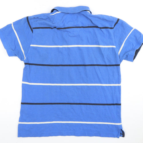 Stone Bay Men's Blue Striped Polo Shirt Size S