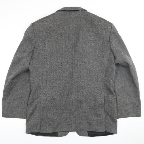 Vintage Men's Grey Wool Blazer 40 Short Herringbone