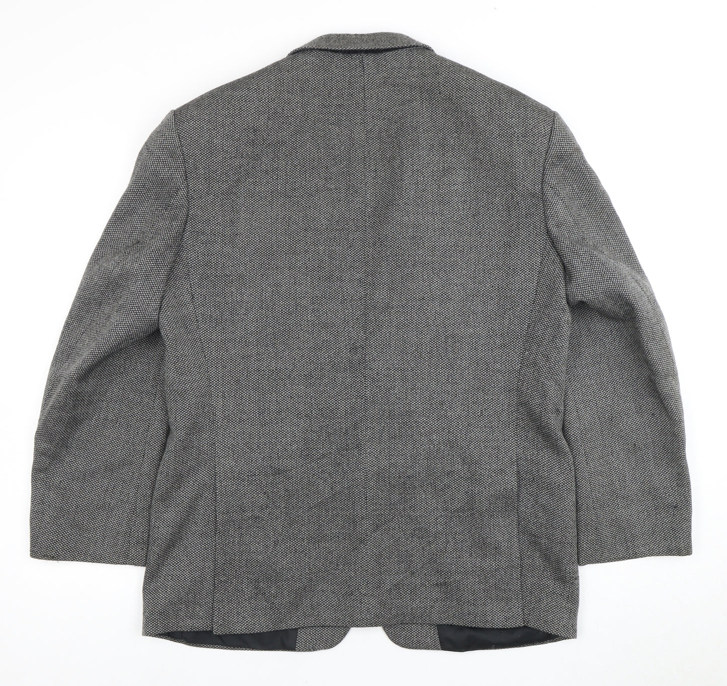 Vintage Men's Grey Wool Blazer 40 Short Herringbone