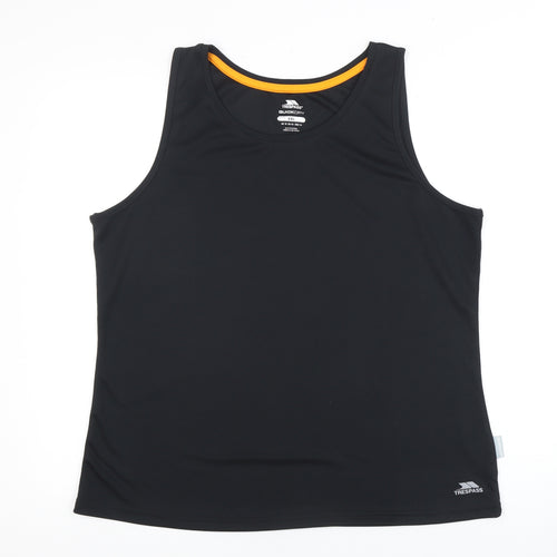 Trespass Unisex Black Gym Tank Top 2XL Quick Dry