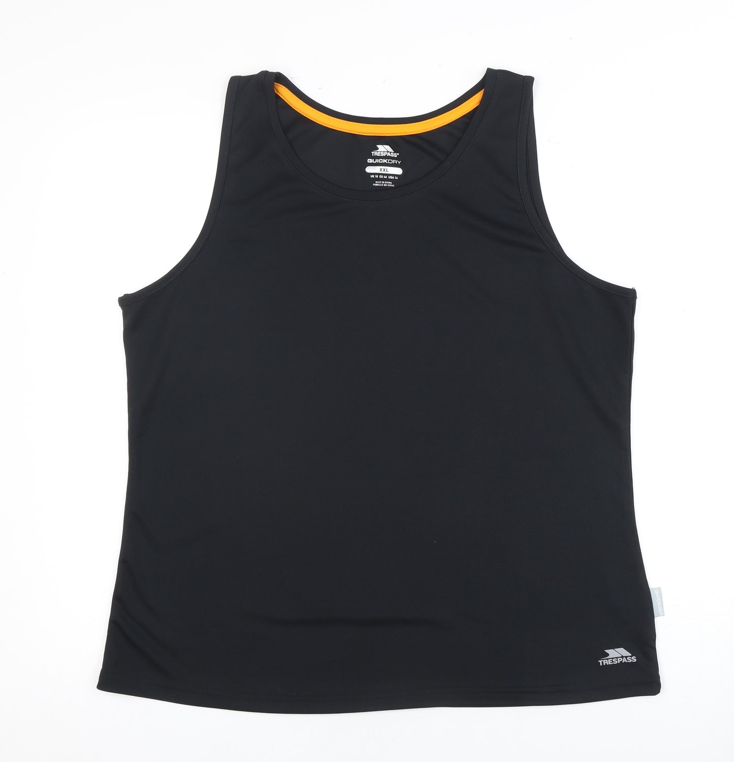 Trespass Unisex Black Gym Tank Top 2XL Quick Dry